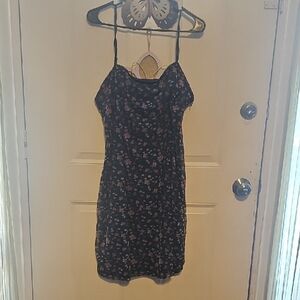 Chic Navy Blue Floral Mini Dress